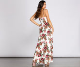 Robe longue en tricot brossé à fleurs Fab